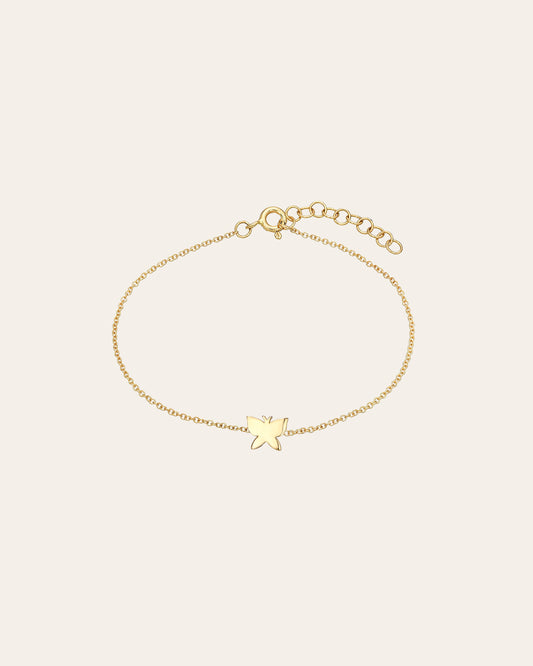 14k Gold Tiny Butterfly Bracelet
