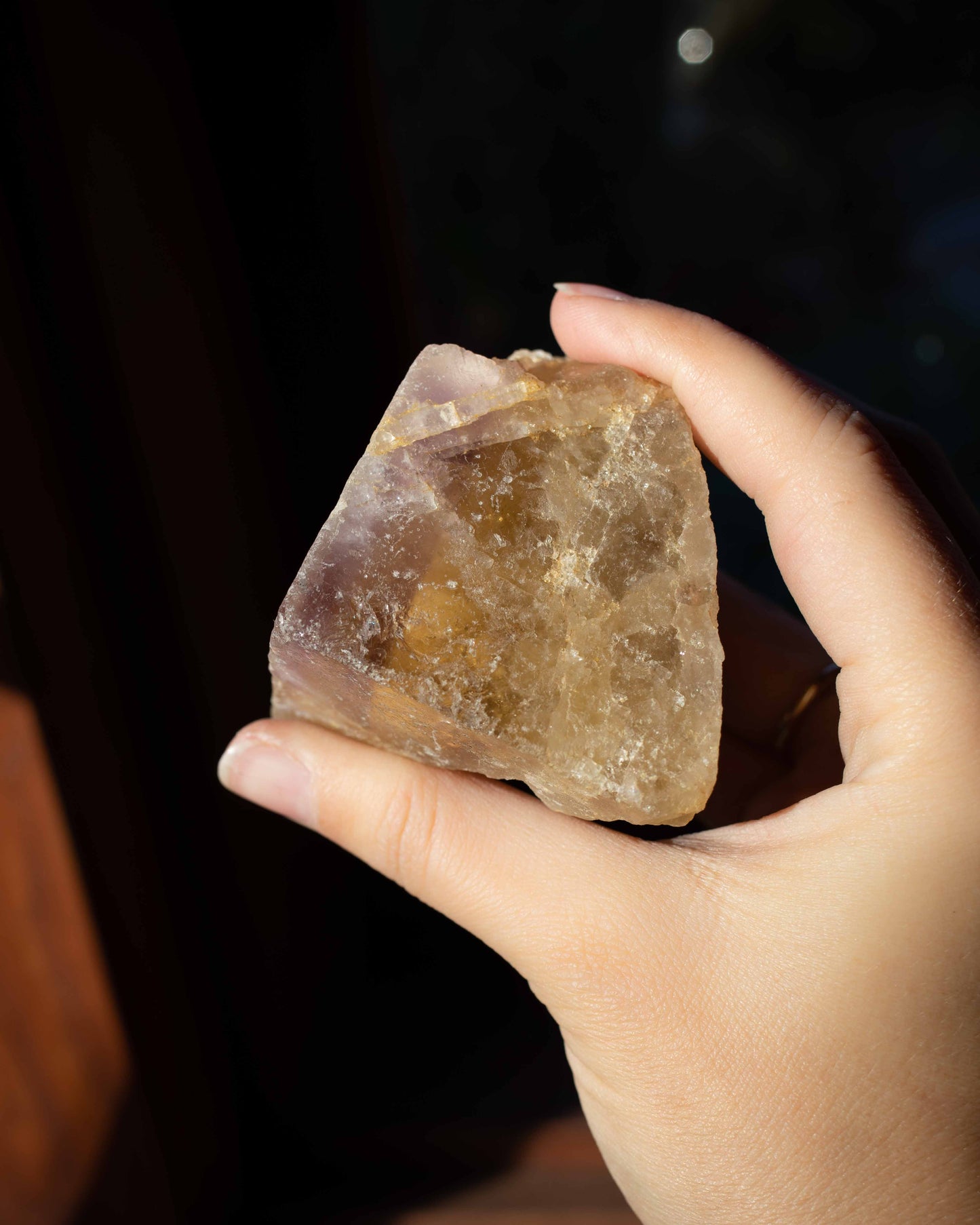Raw Multicolored Fluorite with Quartz