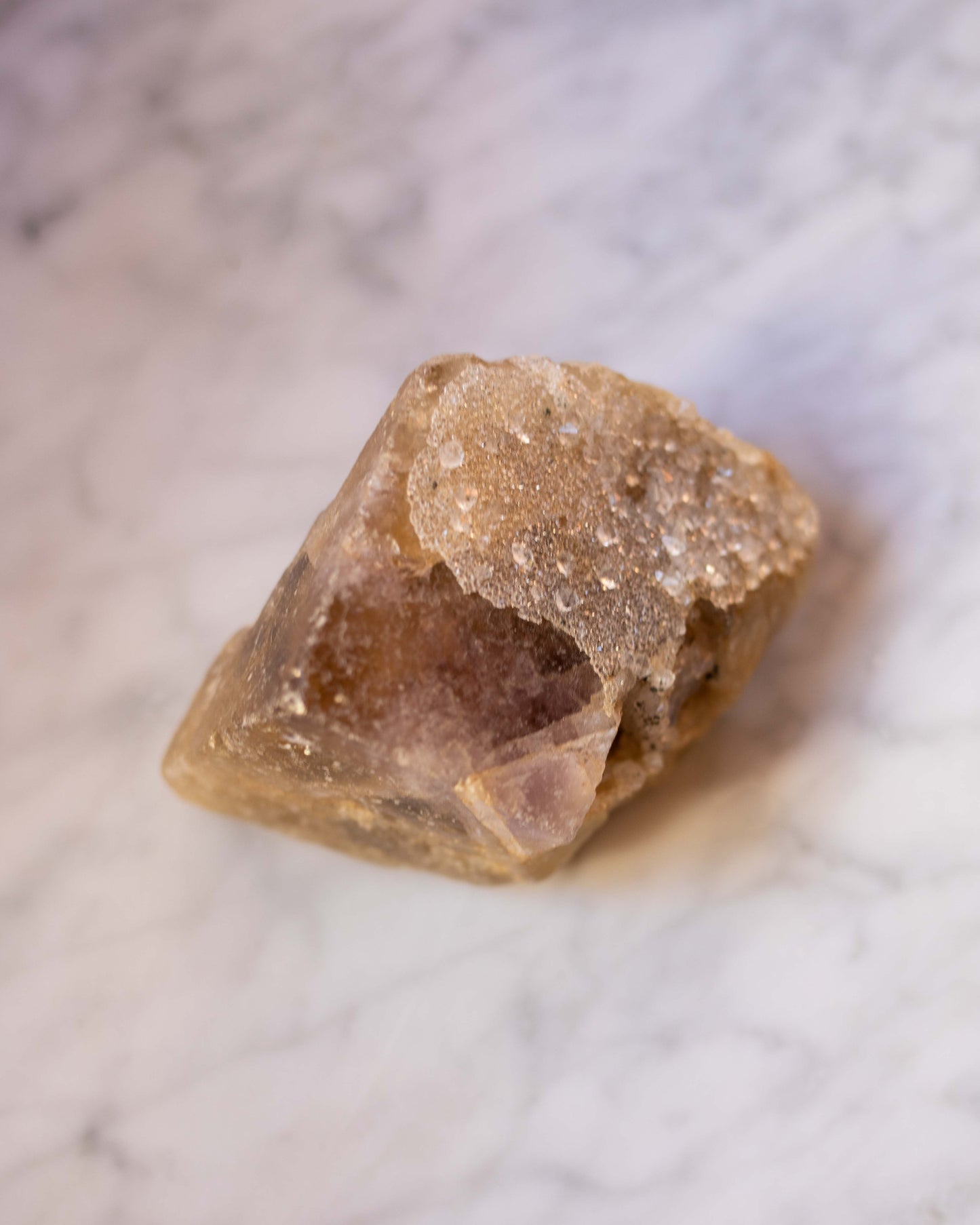 Raw Multicolored Fluorite with Quartz