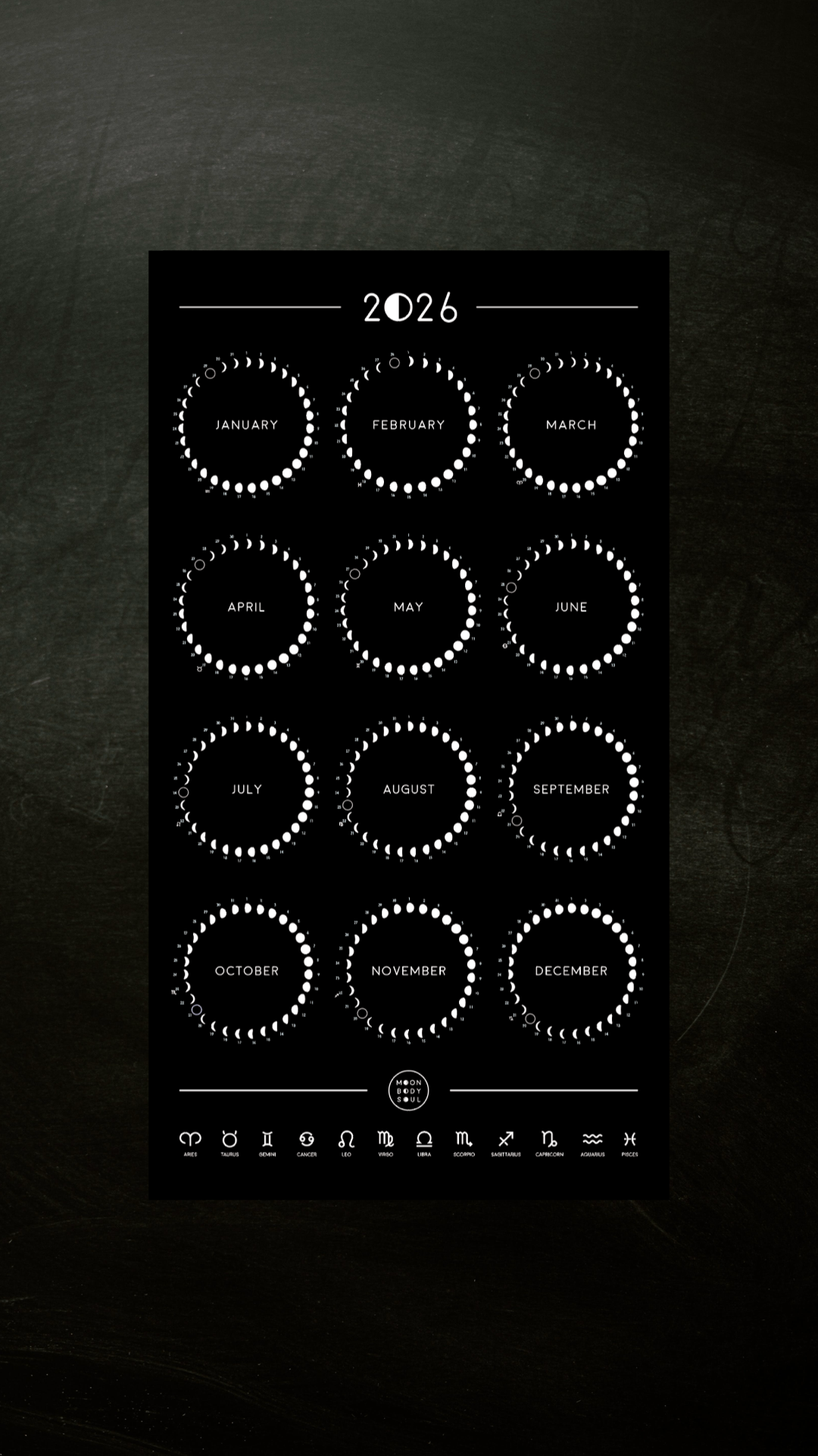 2026 Moon Phase Calendar - PREORDER