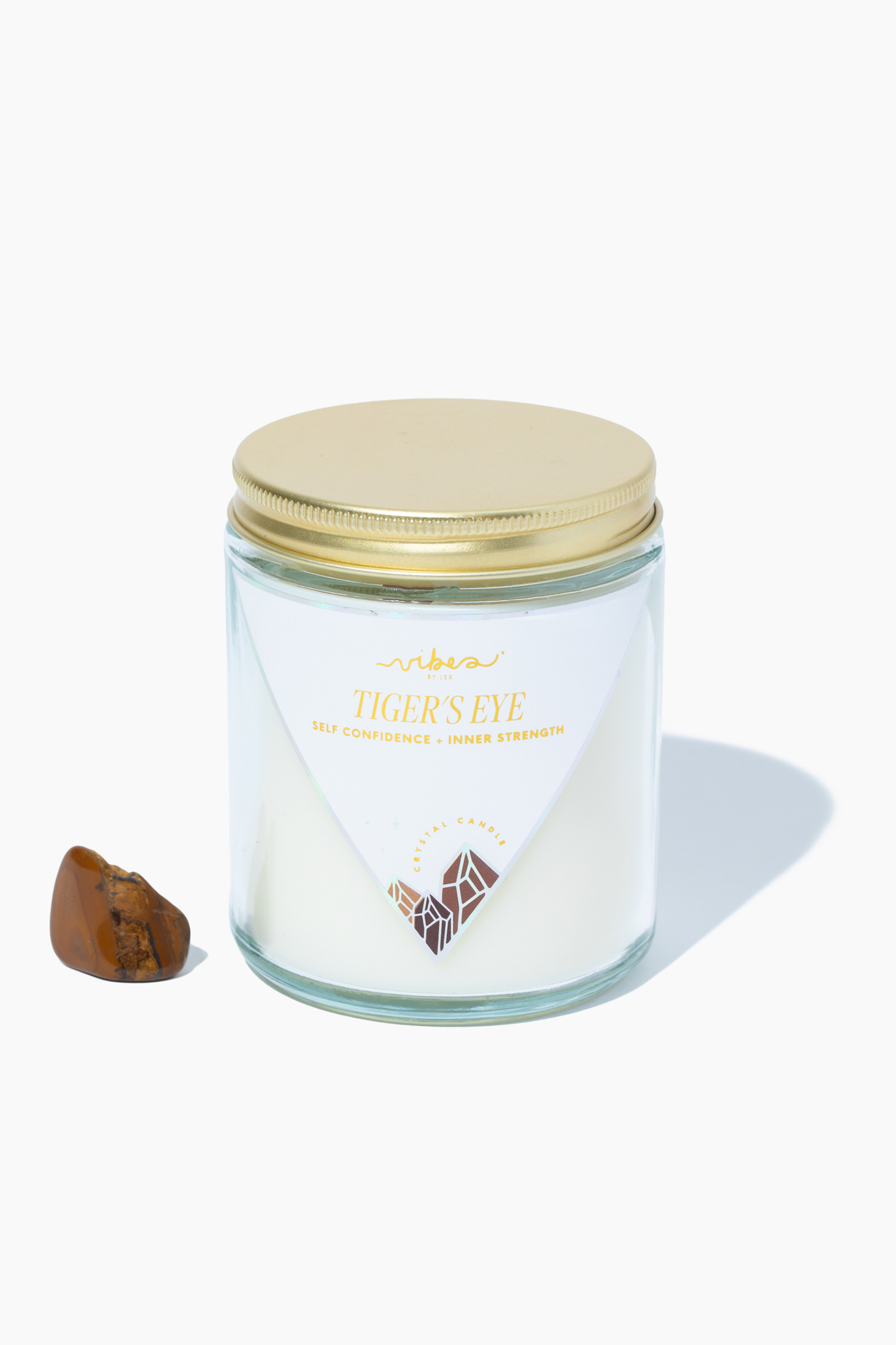 Crystal Candle - Tiger's Eye - Courage + Empowerment - 7.5oz