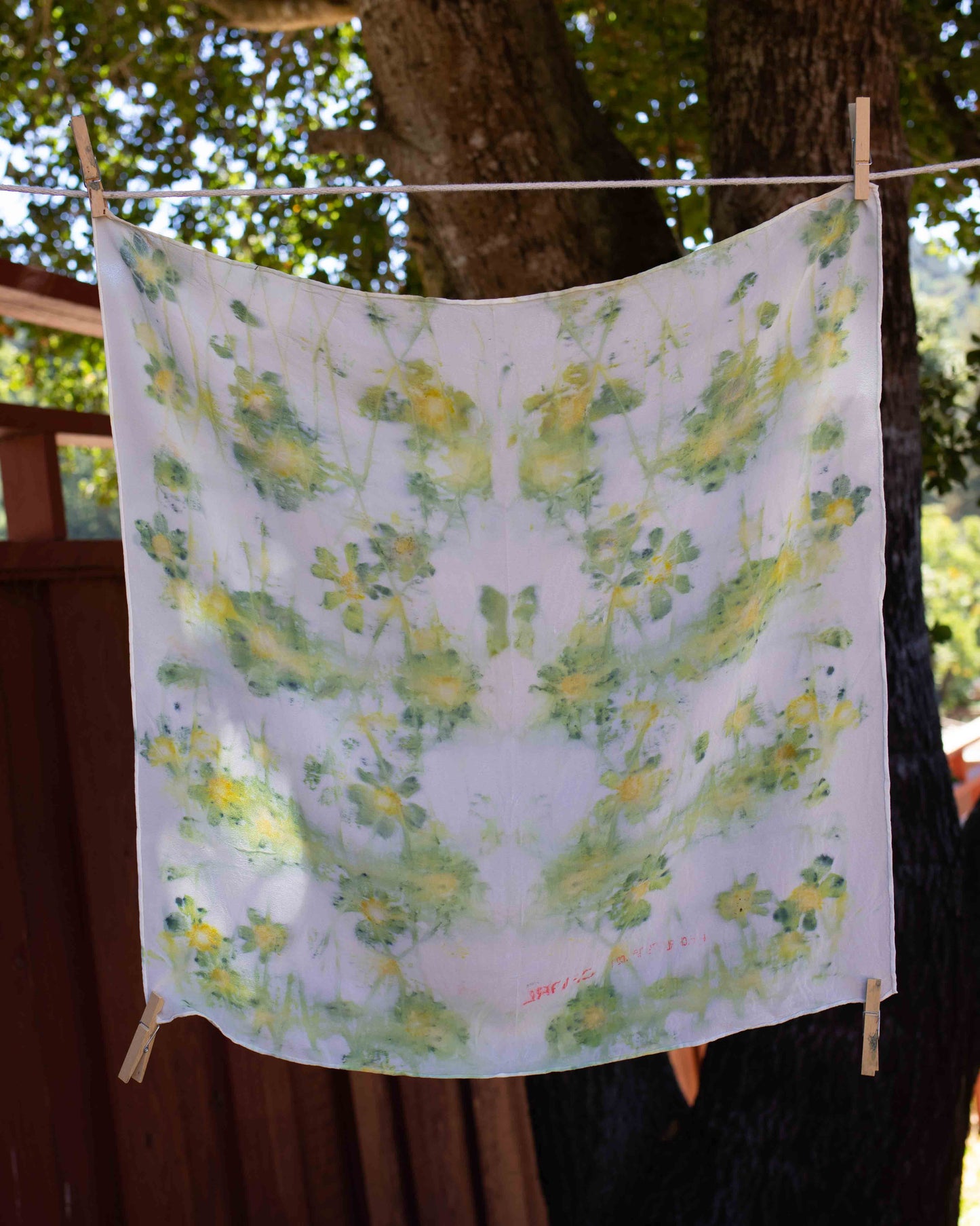 Cosmos Flower Silk Scarf (one of a kind - ready to ship)