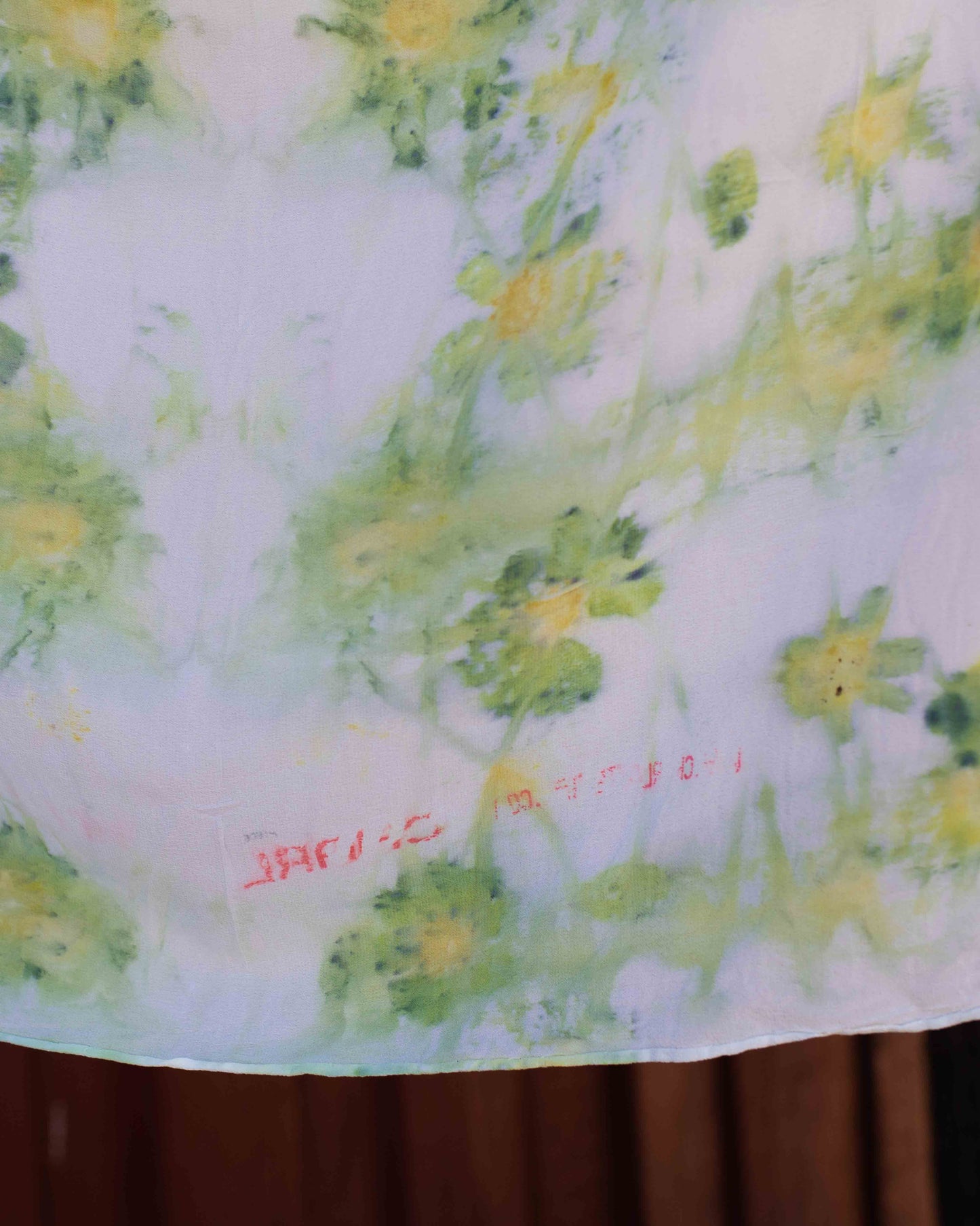 Cosmos Flower Silk Scarf (one of a kind - ready to ship)