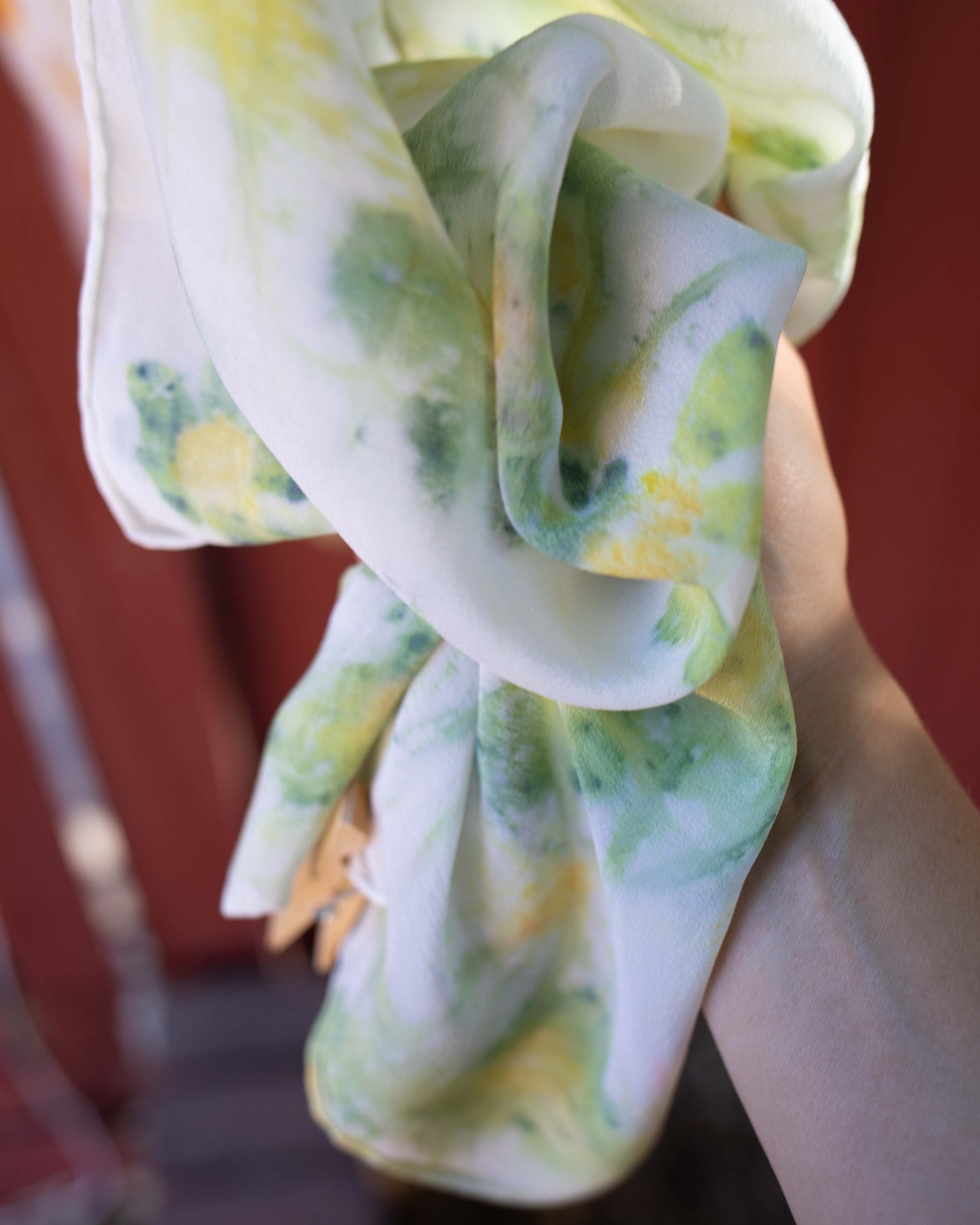 Cosmos Flower Silk Scarf (one of a kind - ready to ship)