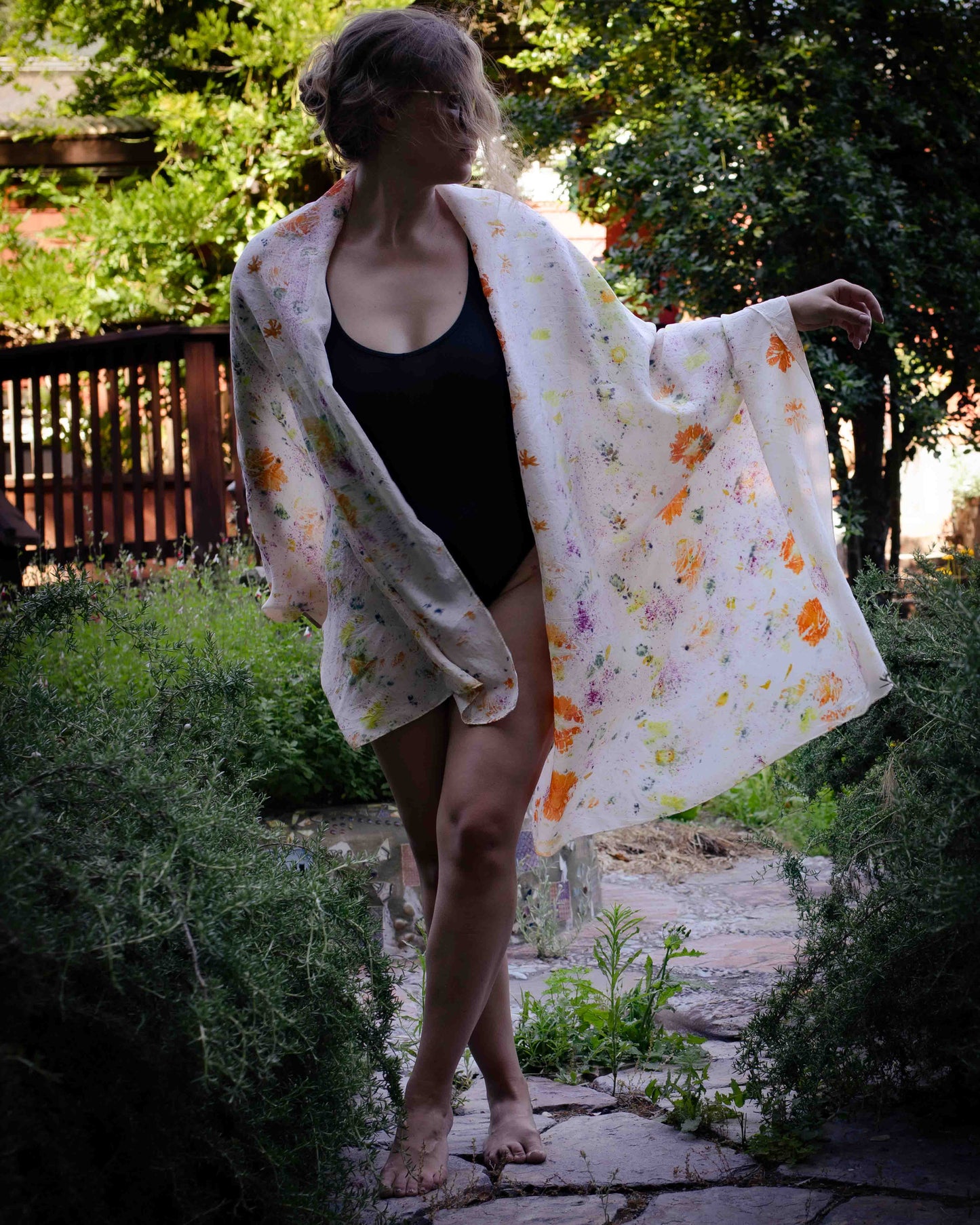 Flower Printed Silk Sarong