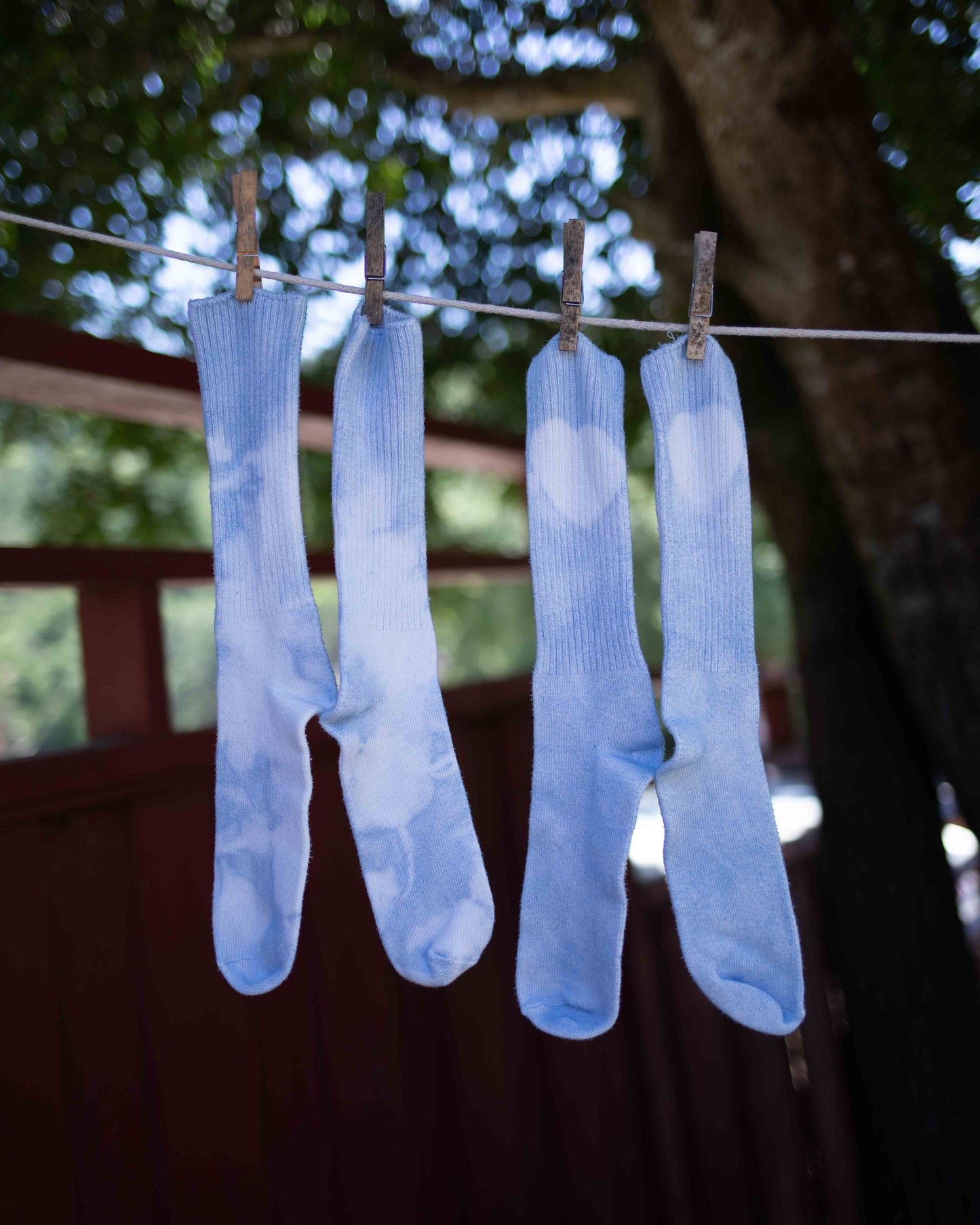 Indigo Dyed Bamboo Socks - Tall