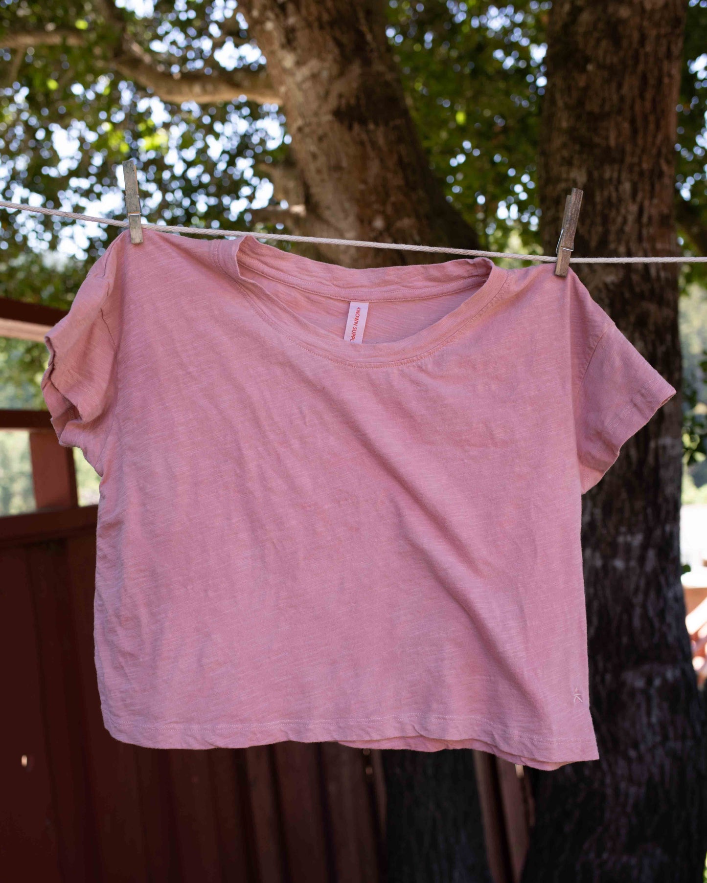 Organic Cotton Madder Pink Tee (one of a kind ready to ship)