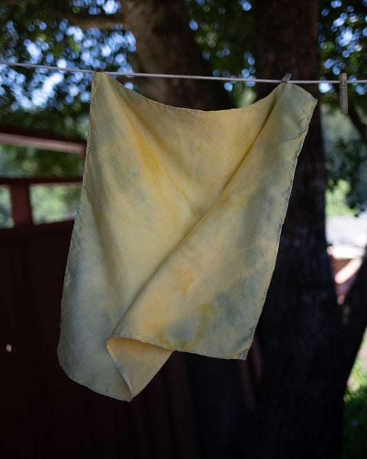 Marigold + Indigo Silk Scarf (one of a kind ready to ship)