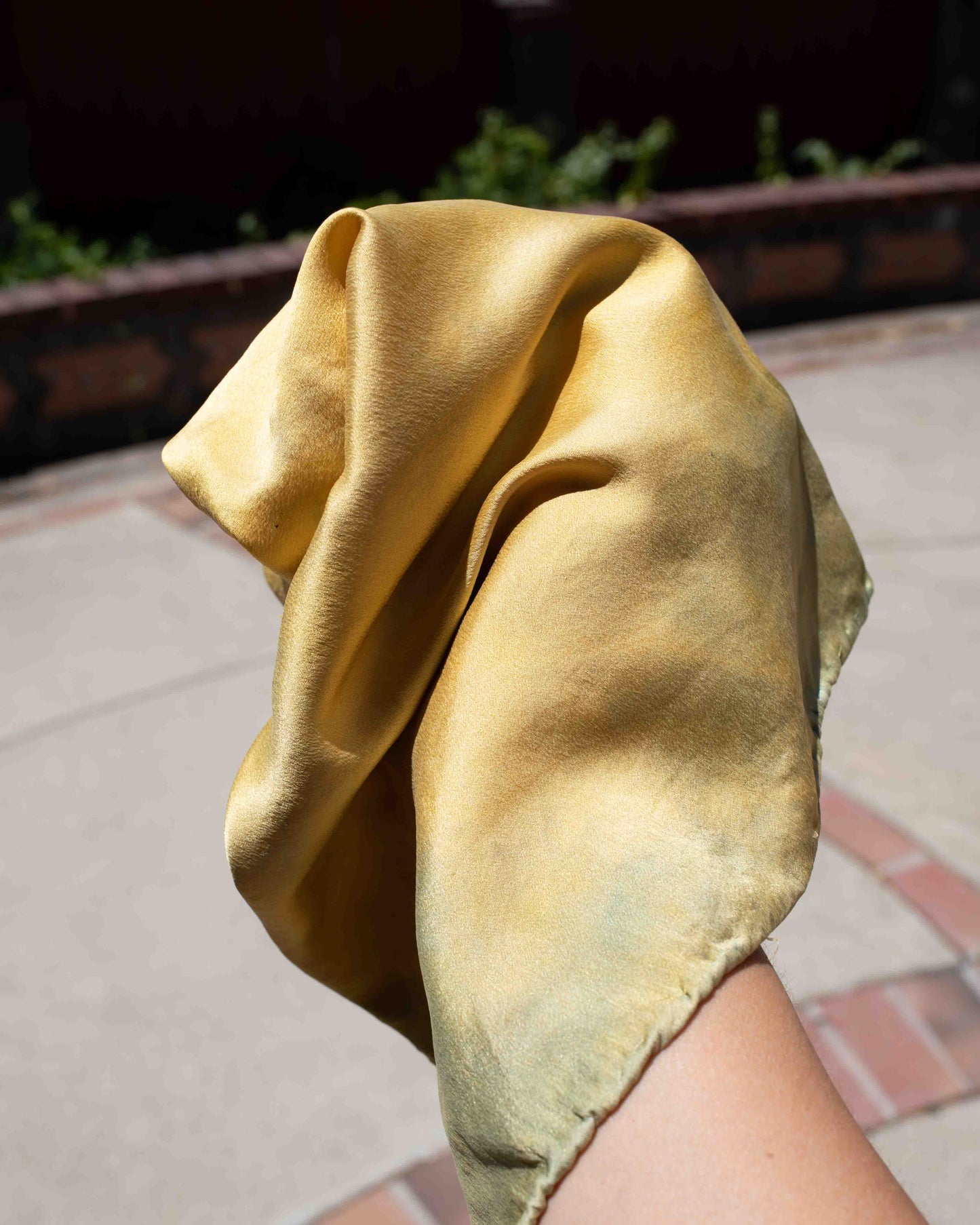 Marigold + Indigo Silk Scarf (one of a kind ready to ship)