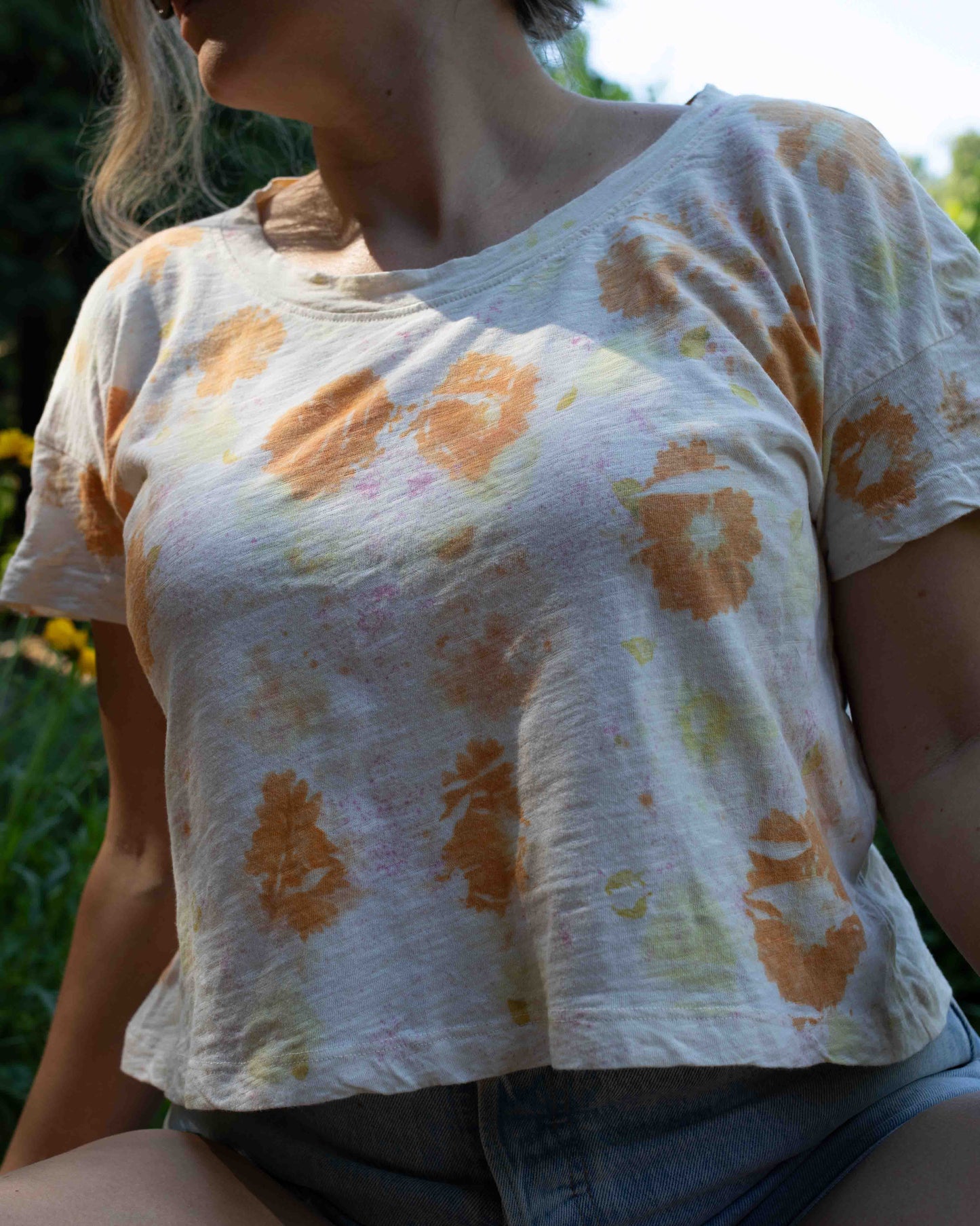 Organic Cotton Flower Tee (one of a kind ready to ship)