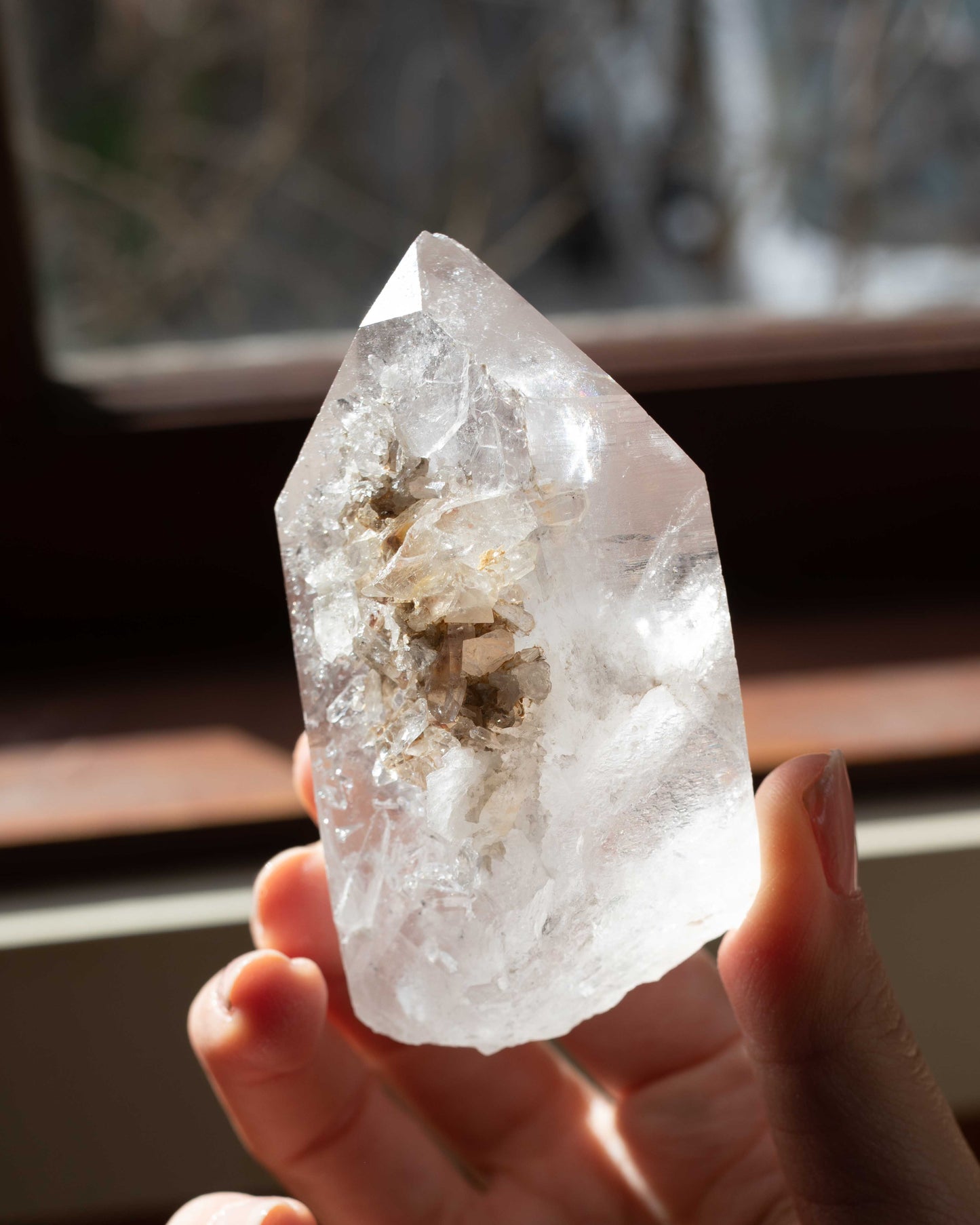 Clear Quartz Point with Cluster
