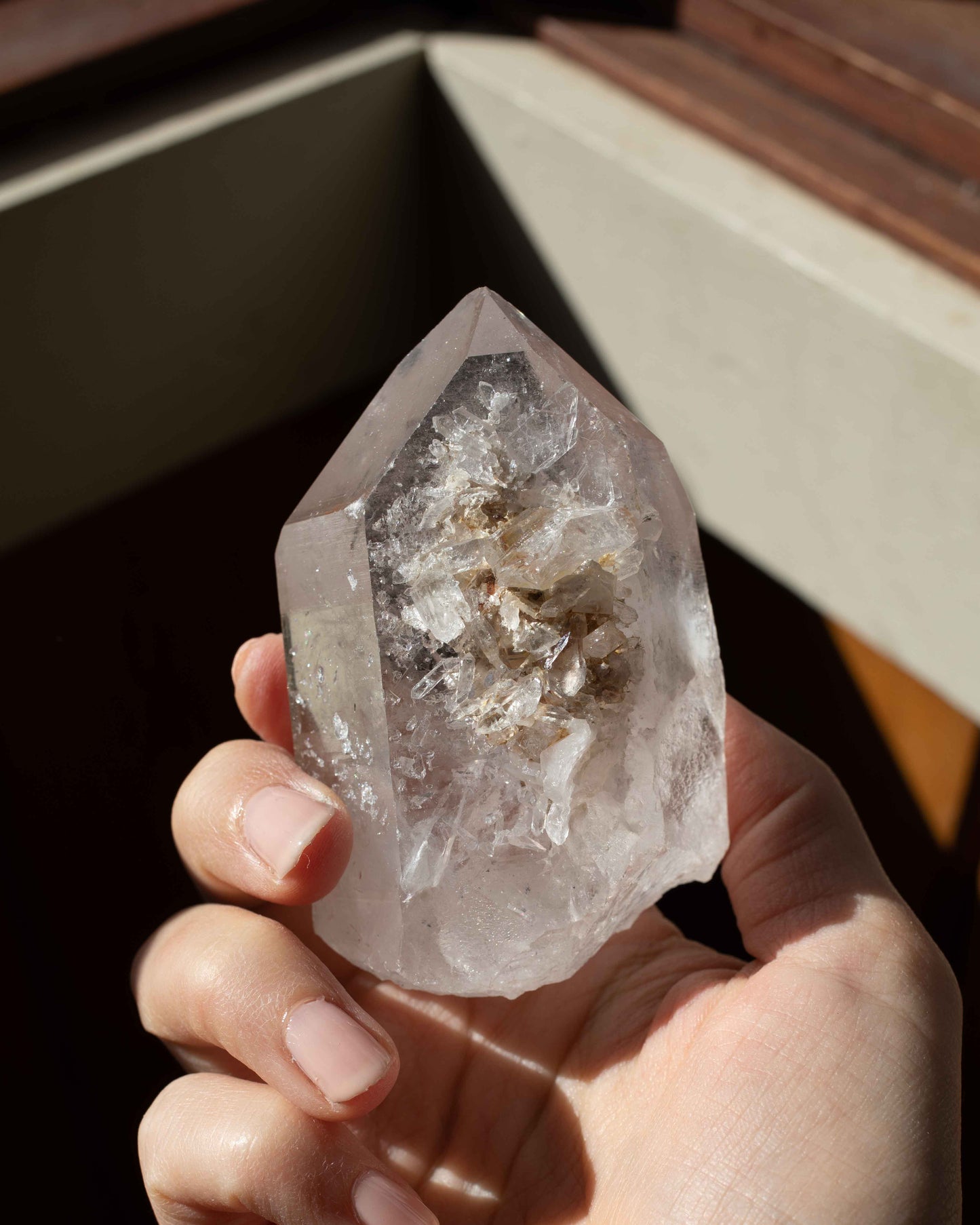 Clear Quartz Point with Cluster