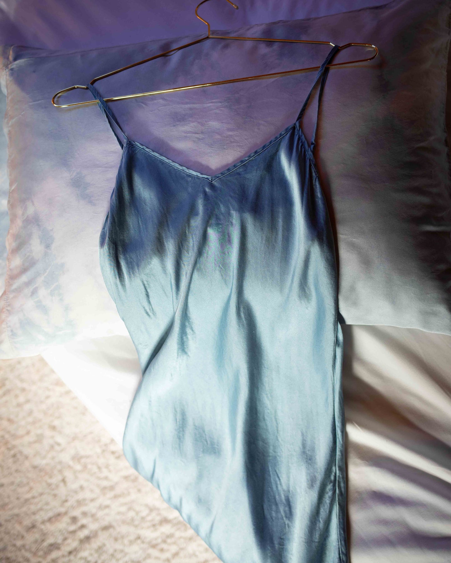 Indigo Charmeuse Silk Slip- PREORDER