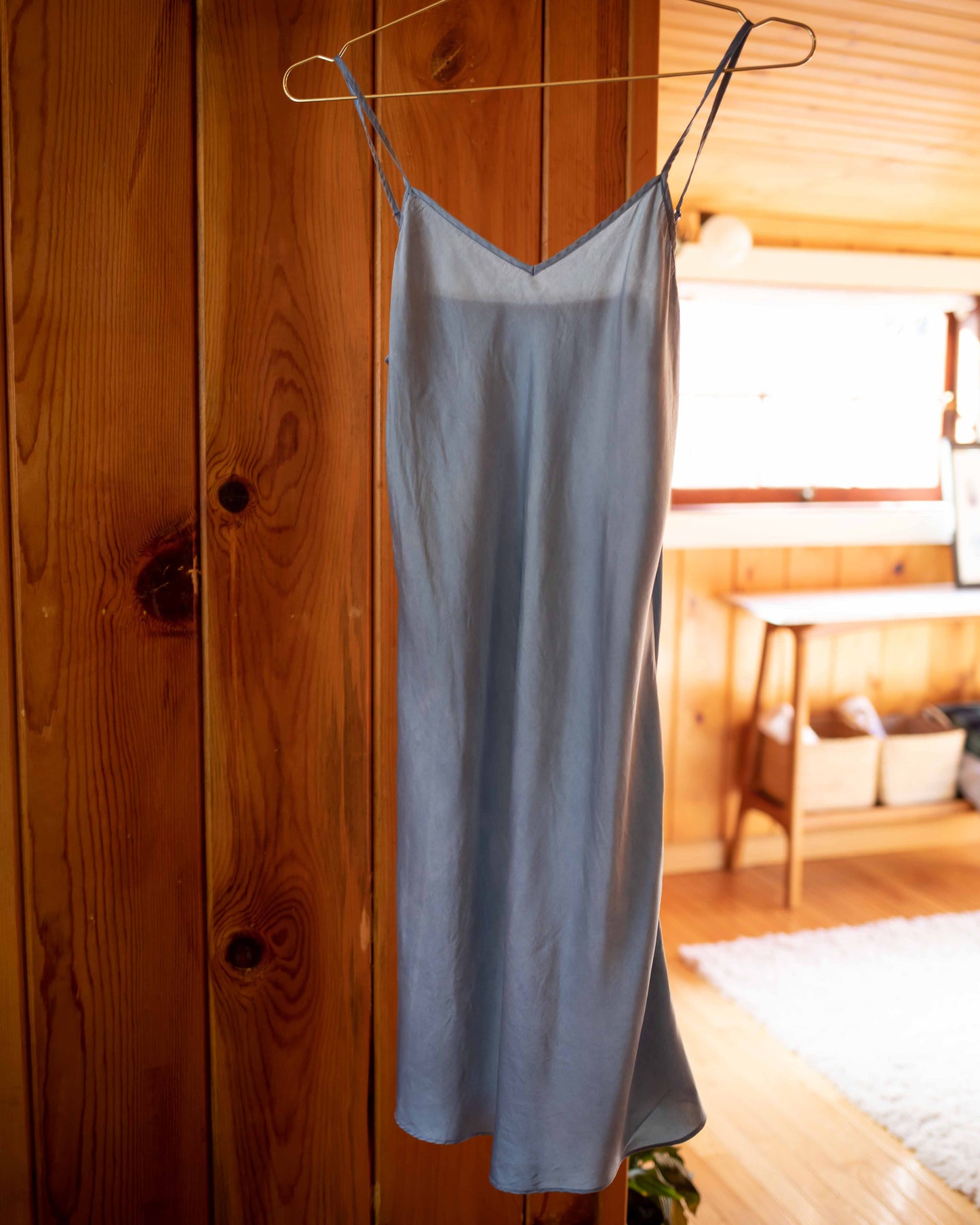 Indigo Charmeuse Silk Slip- PREORDER