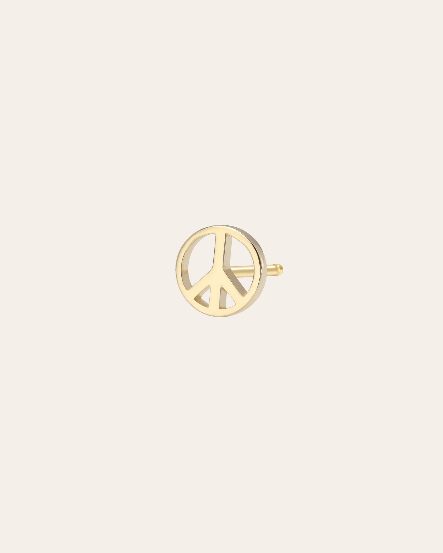 14k Gold Tiny Peace Sign Stud Earring (1)