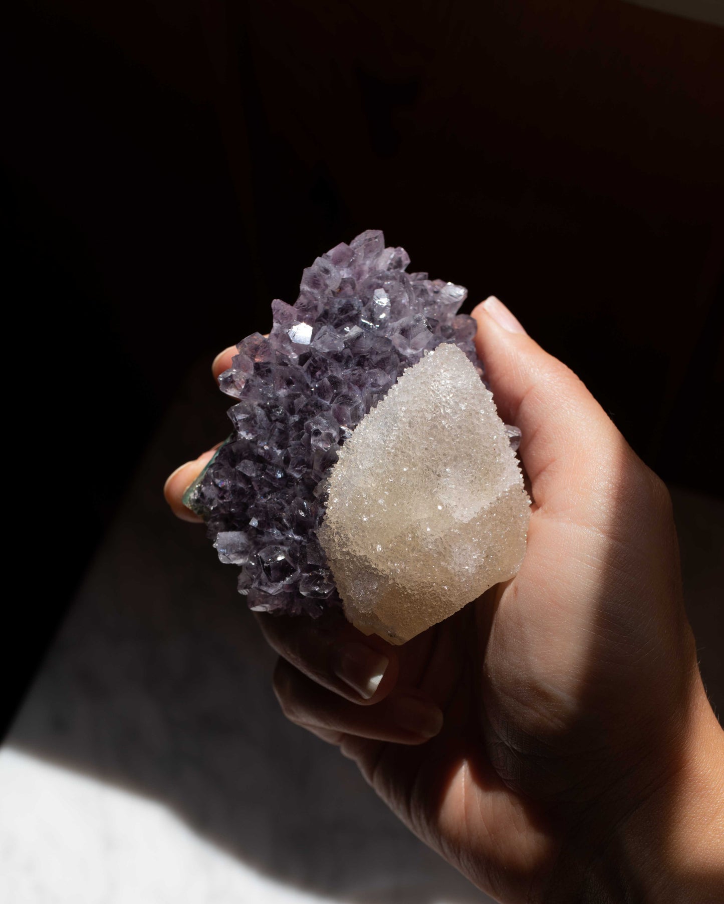 Raw Amethyst with Calcite