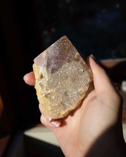 Raw Multicolored Fluorite with Quartz