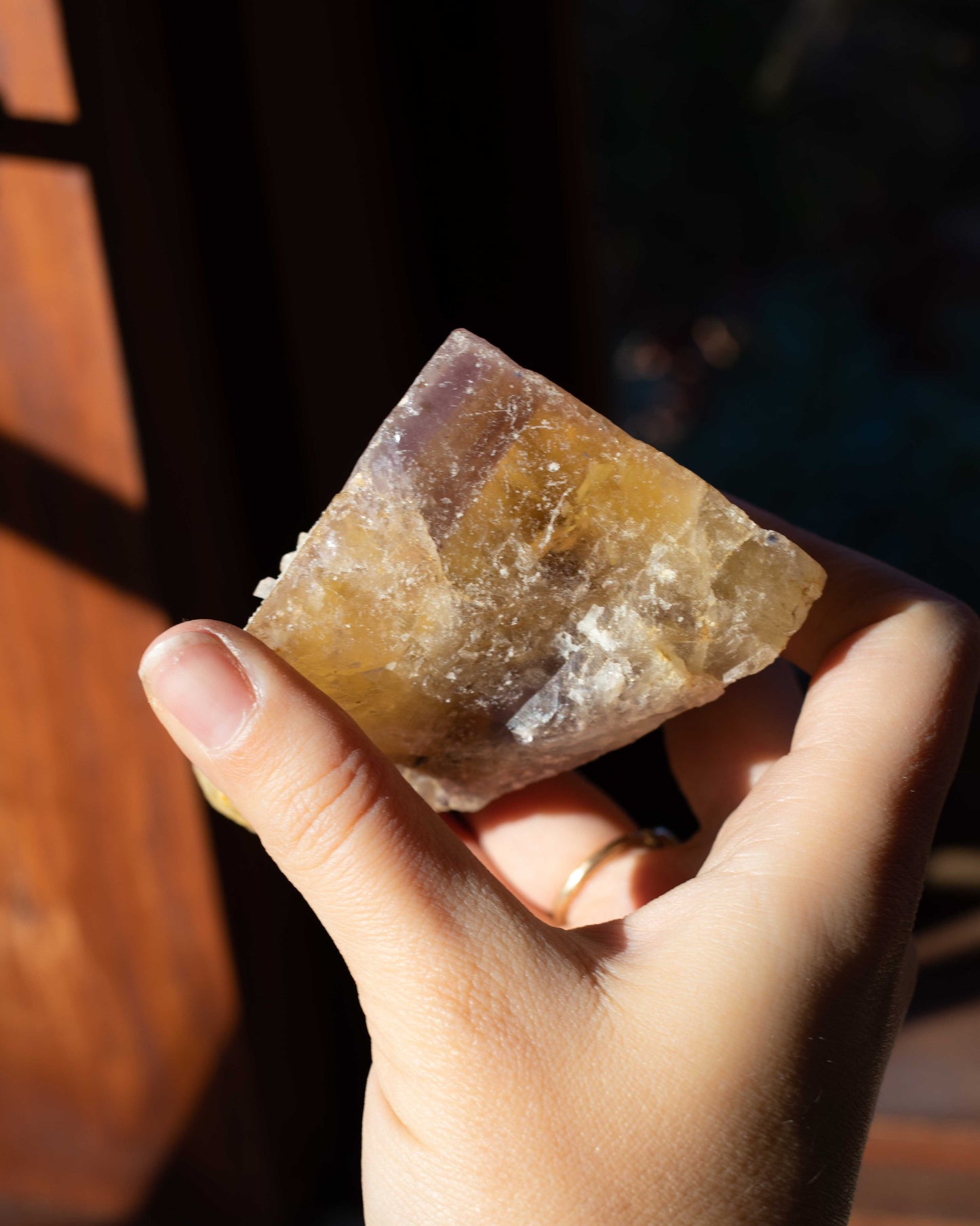 Raw Multicolored Fluorite with Quartz