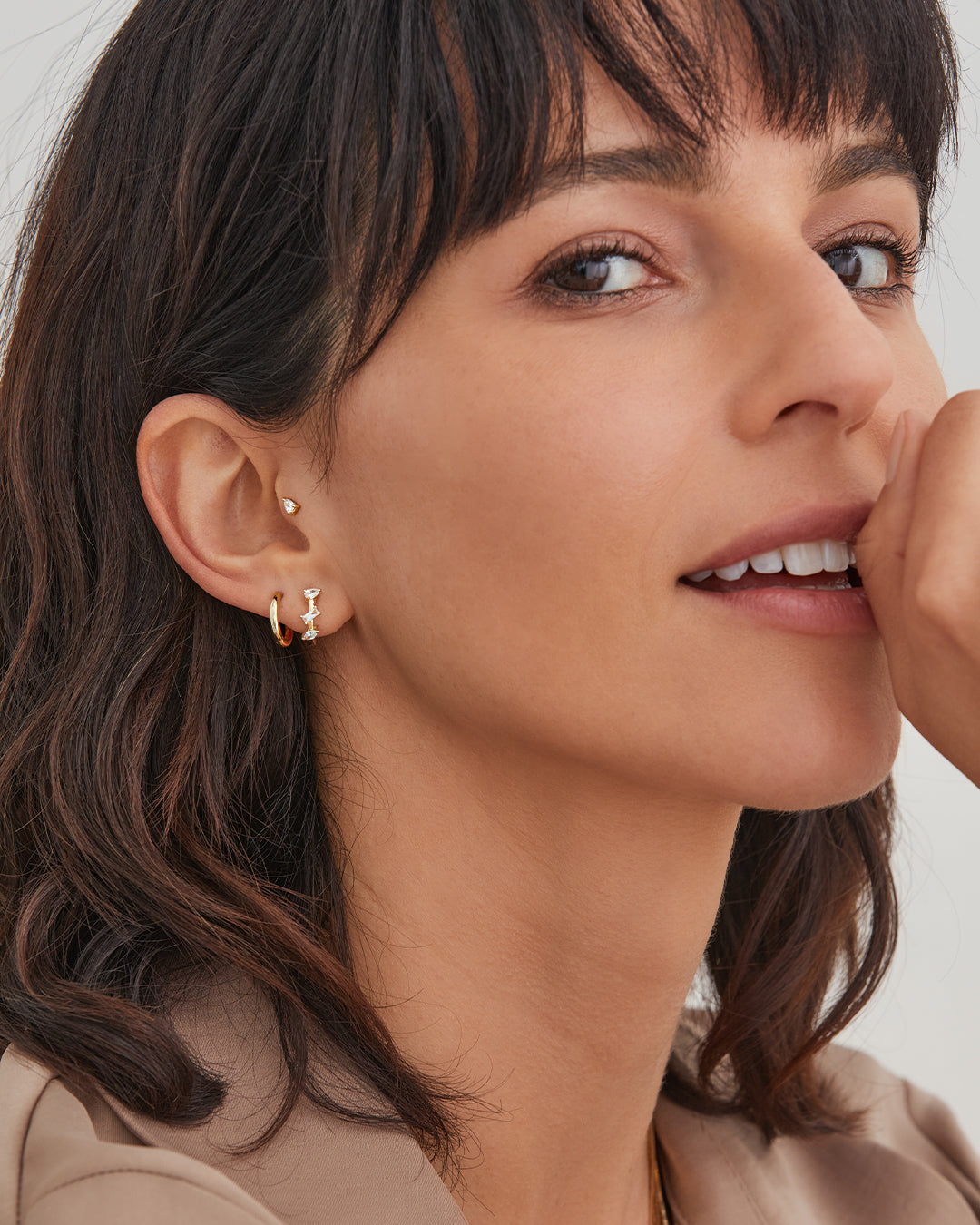 14K Gold Small Huggie Earrings