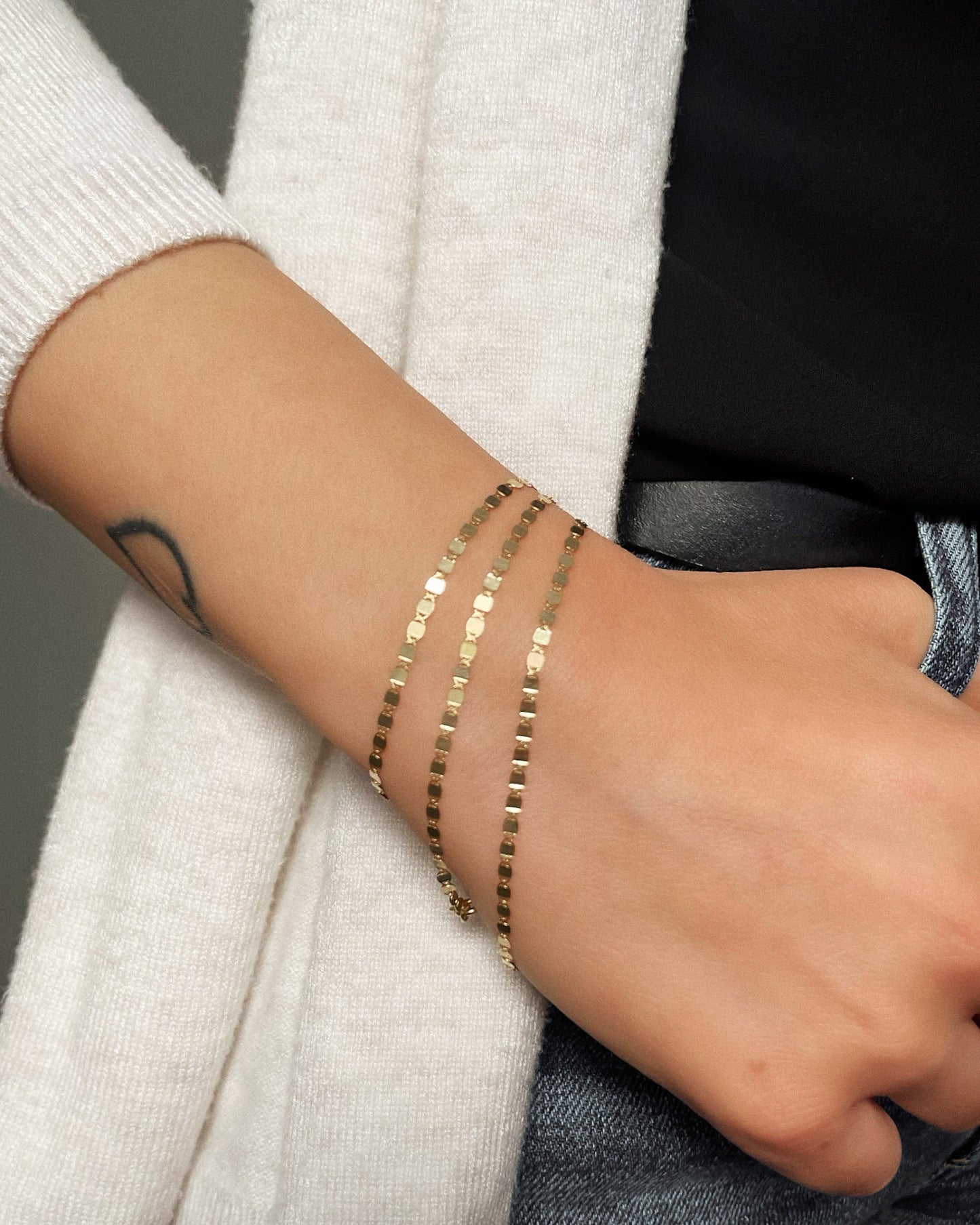 14k Gold Mirror Chain Bracelet