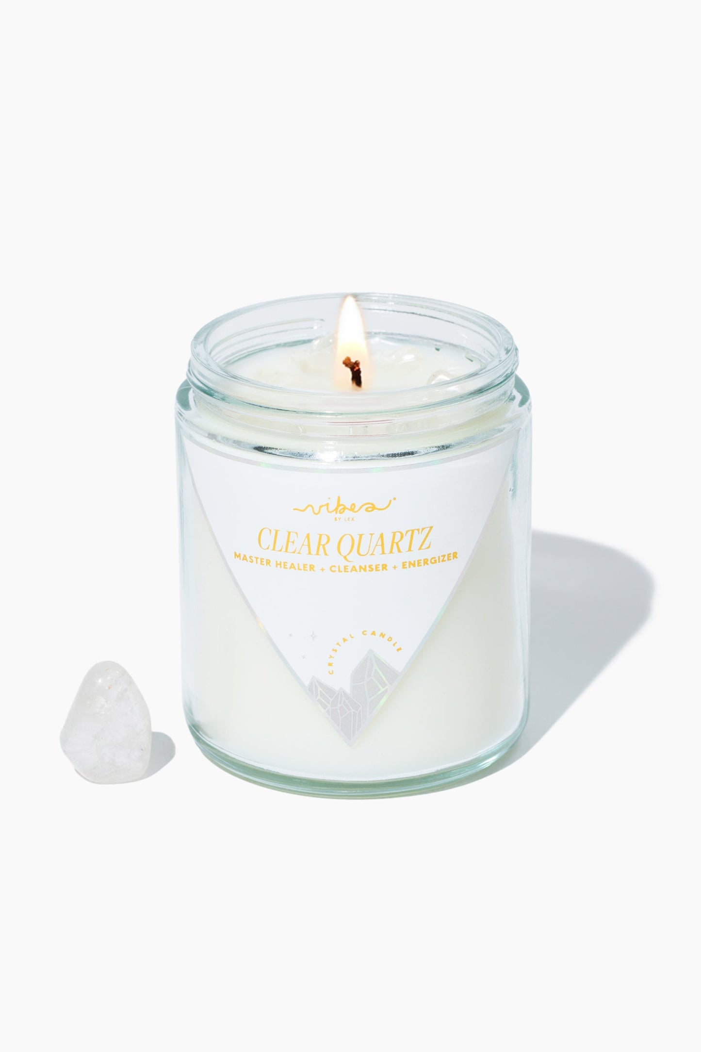 Crystal Candle - Clear Quartz - Heal + Cleanse + Energize - 7.5oz