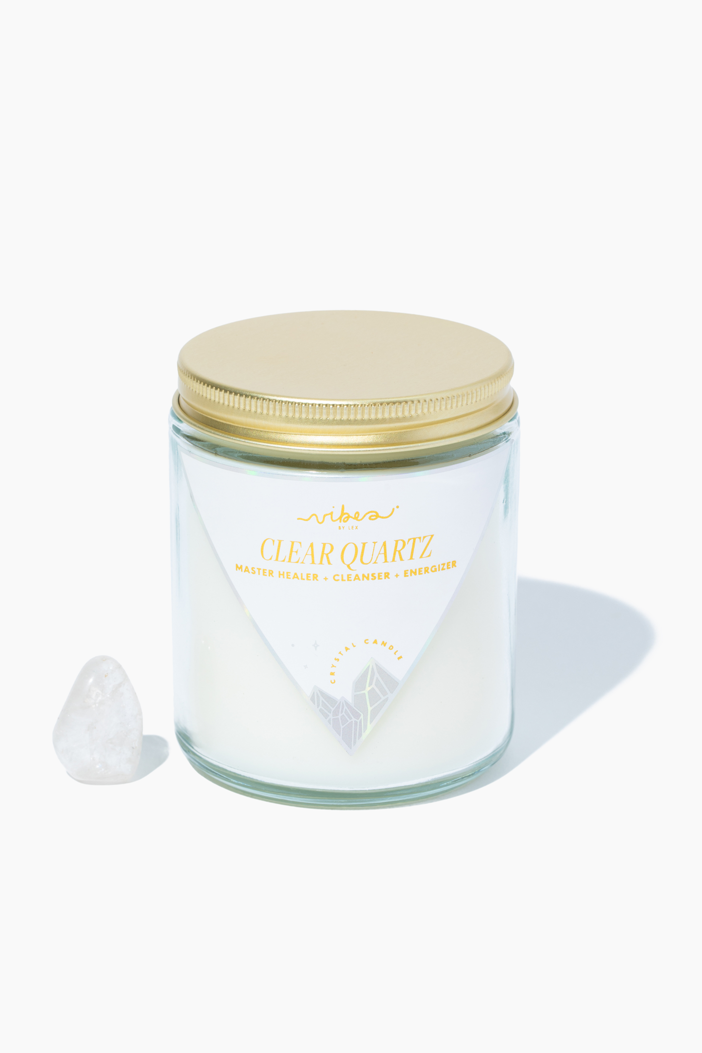 Crystal Candle - Clear Quartz - Heal + Cleanse + Energize - 7.5oz