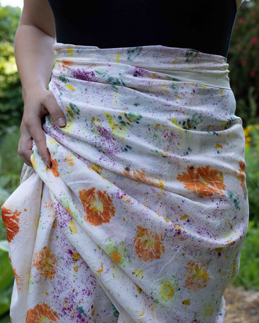 Flower Printed Silk Sarong
