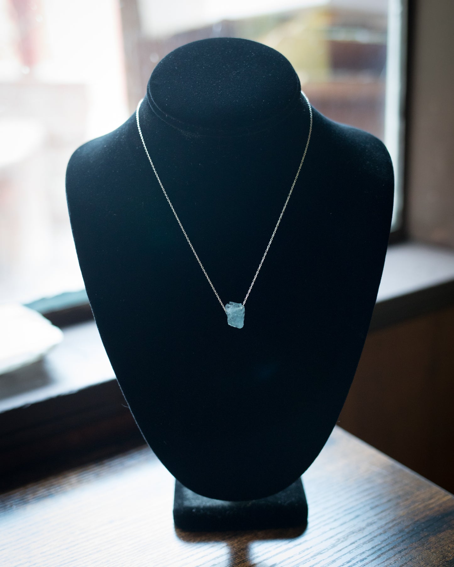 Raw Aquamarine Necklace - ready to ship