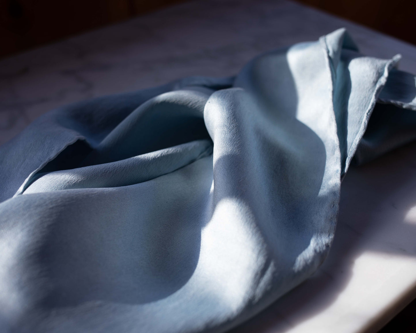 Indigo Charmeuse Long Silk Scarf (8 x 54) - PREORDER