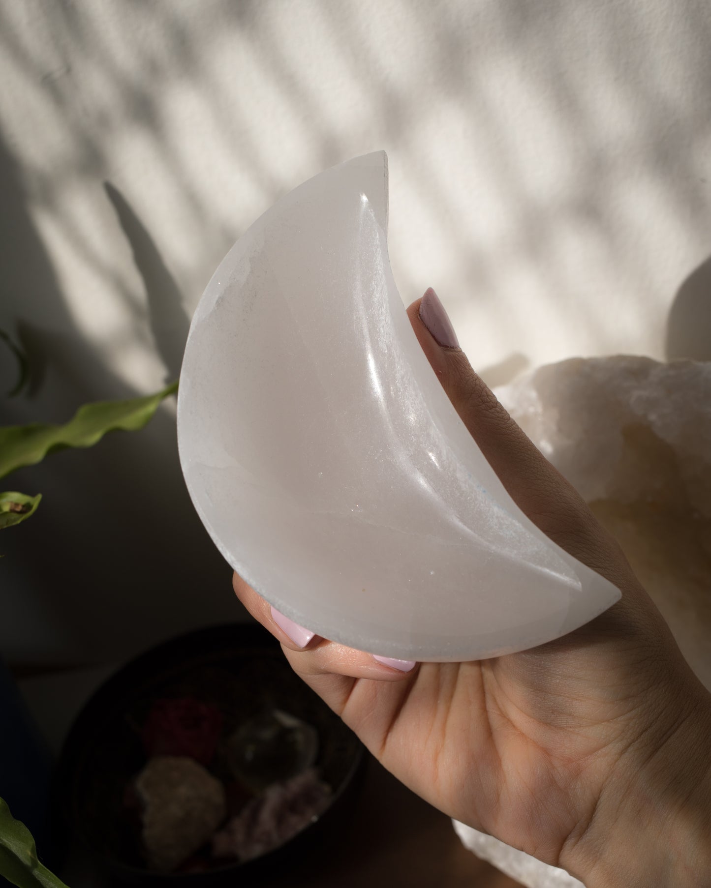 Selenite Moon Bowl