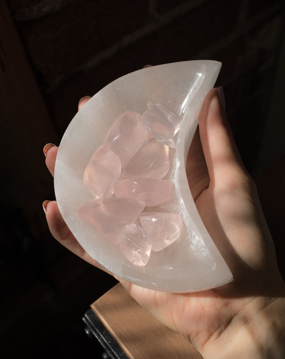 Selenite Moon Bowl