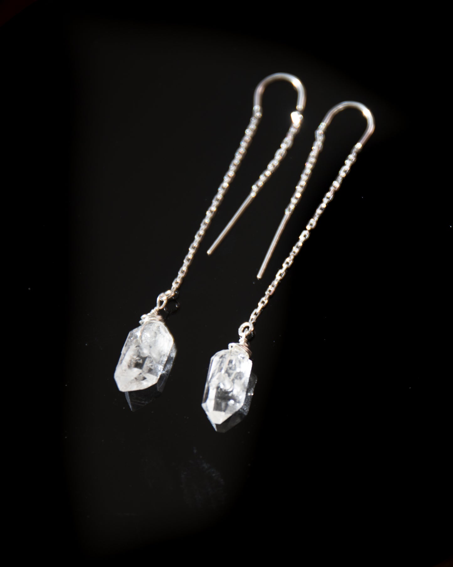 Clear Quartz Threaded Earrings (PRE-ORDER)